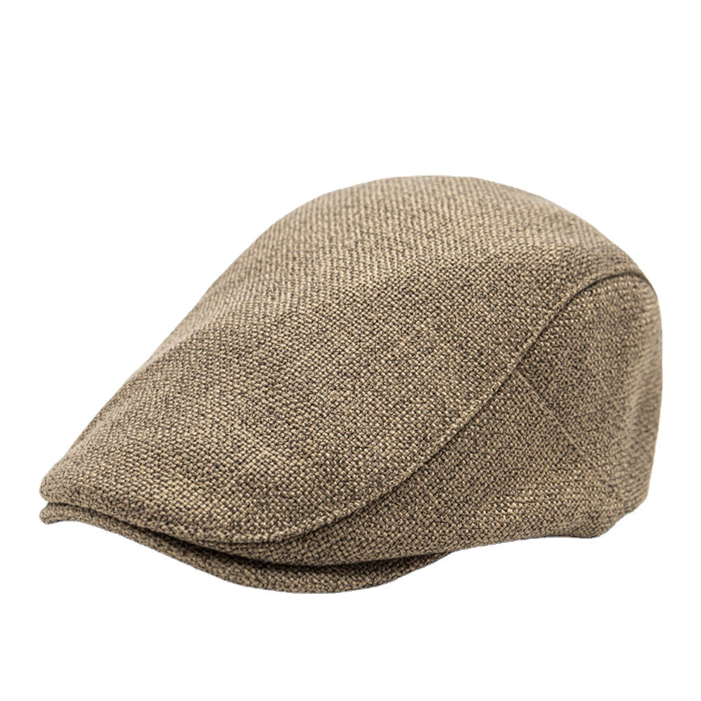 Men Cotton & Linen Cloth Solid Color Casual Retro Adjustable Outdoor Forward Hats Beret Caps Flat Hats Image 1