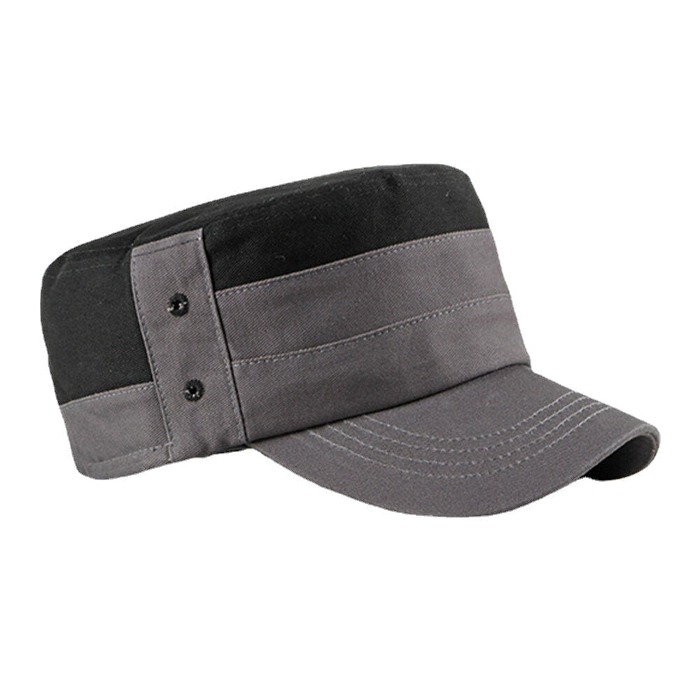 Men Cotton Contrast Color Breathable Sunvisor Military Hat Flat Hat Peaked Hat Image 2