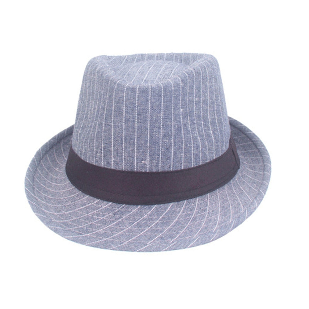 Men Cotton Striped Casual All-match Sunshade Top Hats Flat Hats Image 2
