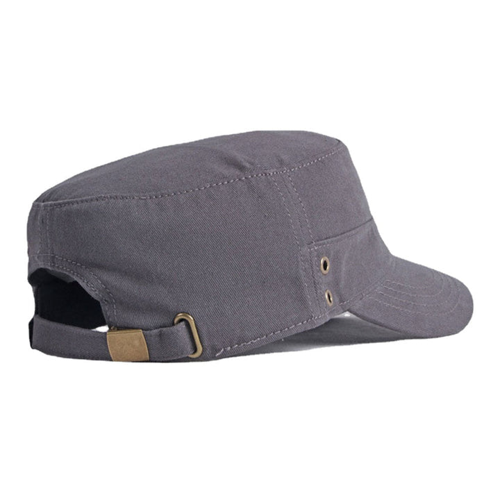 Men Cotton Solid Color ritish Fashion Sunscreen Sunshade Flat Cap Military Hat DTTT Image 7