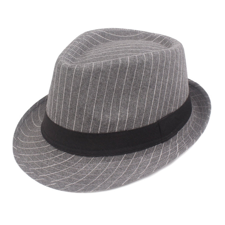 Men Cotton Striped Casual All-match Sunshade Top Hats Flat Hats Image 4