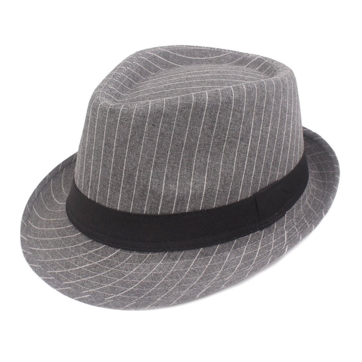 Men Cotton Striped Casual All-match Sunshade Top Hats Flat Hats DTTT Image 1