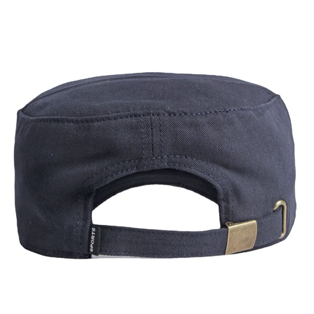 Men Cotton Solid Color ritish Fashion Sunscreen Sunshade Flat Cap Military Hat DTTT Image 10