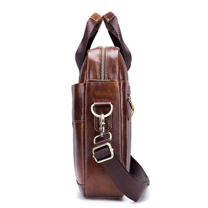 Men Genuine Leather Shoulder Bag Business Travel Crossbody Messenger Handbag Briefcase Image 4