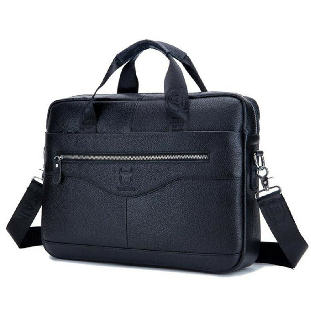 Men Genuine Leather Shoulder Bag Business Travel Crossbody Messenger Handbag Briefcase Image 1