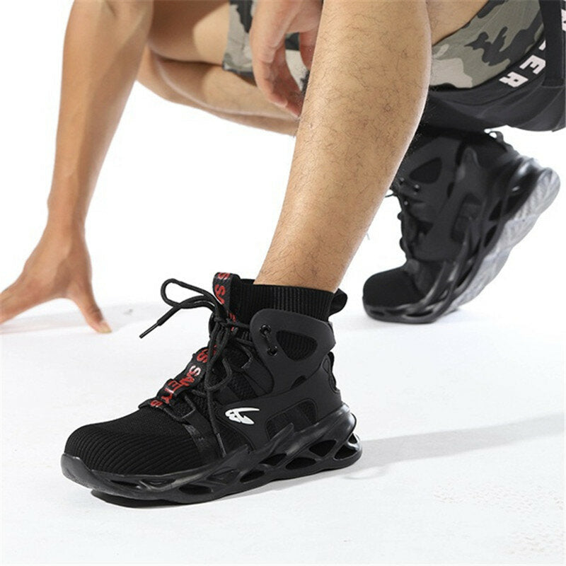 Men Safety Shoes Steel Toe Cap Work Boots High Top Sport Hiking Sneakers Image 3