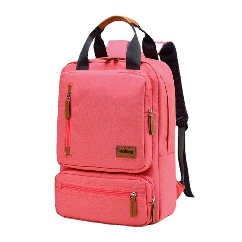 Men Women Fashion Large Capacity Multi-pocket Pure Color Backpack Image 1