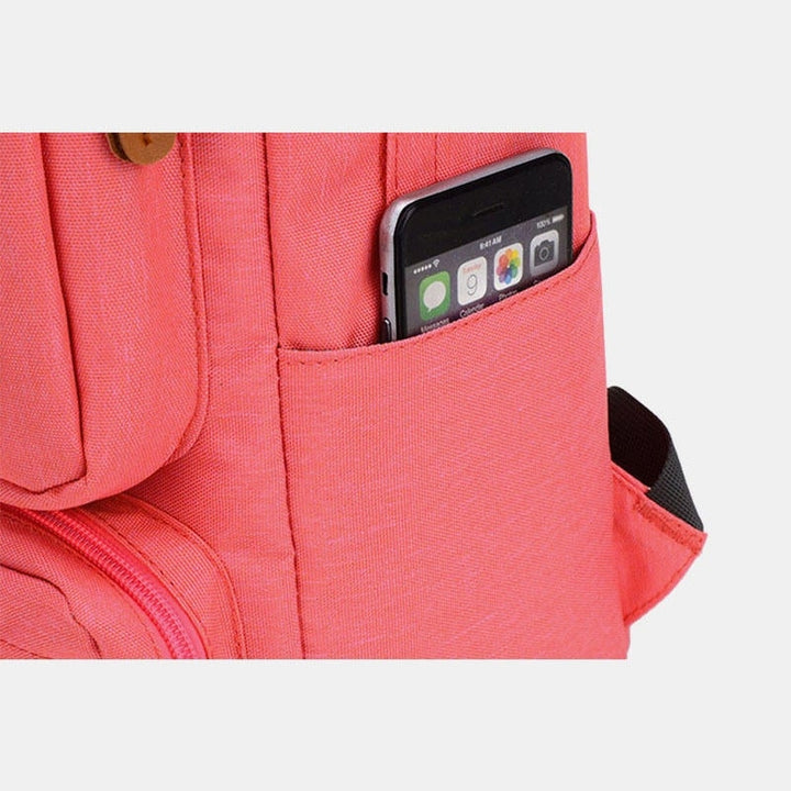 Men Women Fashion Large Capacity Multi-pocket Pure Color Backpack Image 3