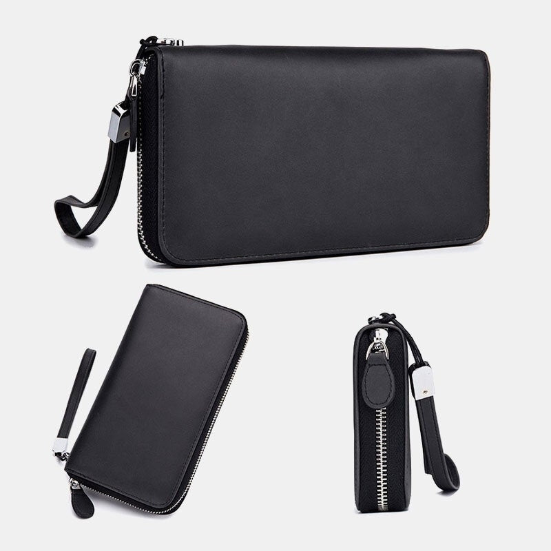 Men Women Genuine Leather Card Holder Clutches Bag Wallet For Business Image 3