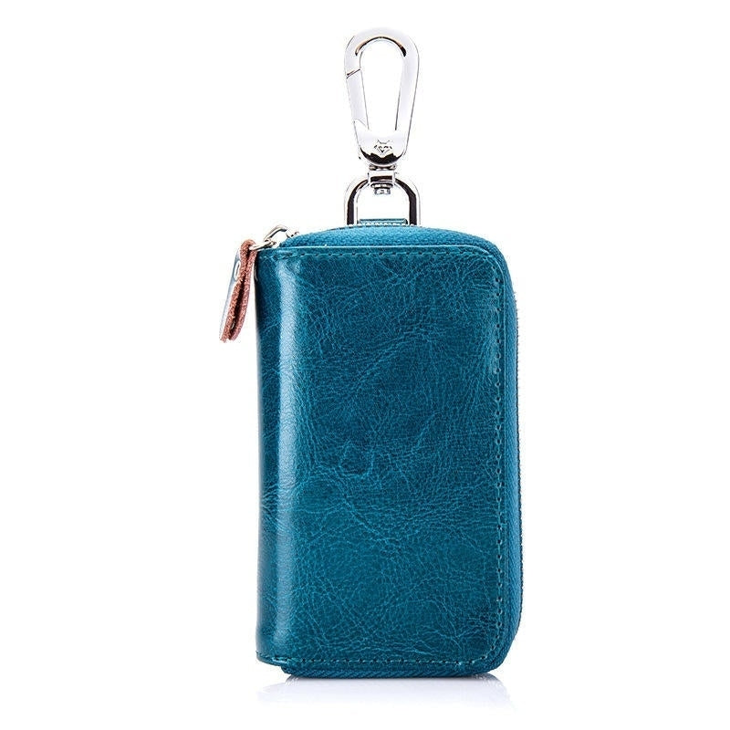 Men Women Genuine Leather Car Key Case Key Holder Waist Bag Image 7