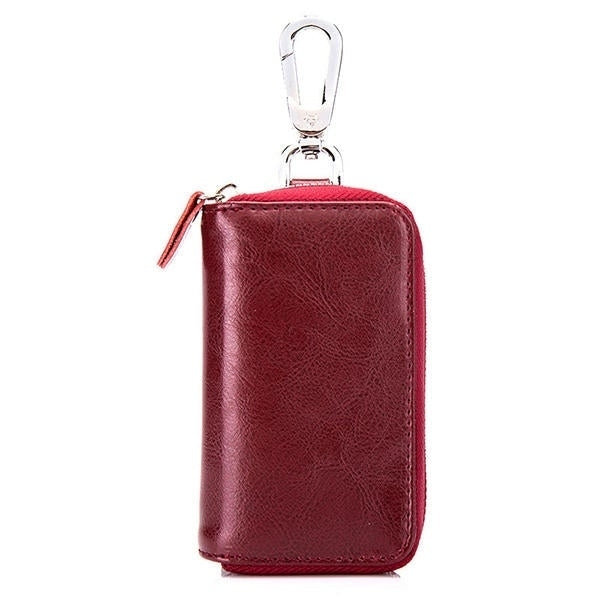 Men Women Genuine Leather Car Key Case Key Holder Waist Bag Image 8