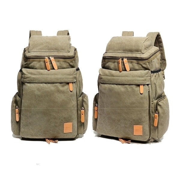 Men Women Large Capacity School Laptop Backpack Canvas Casual Backpack Image 1