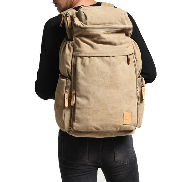 Men Women Large Capacity School Laptop Backpack Canvas Casual Backpack Image 11