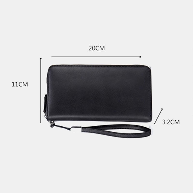 Men Women RFID Blocking Genuine Leather Multi-Card Large-Capacity Card Holder  Clutch Zipper Phone Bag Image 4