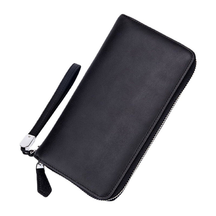 Men Women RFID Blocking Genuine Leather Multi-Card Large-Capacity Card Holder  Clutch Zipper Phone Bag Image 6
