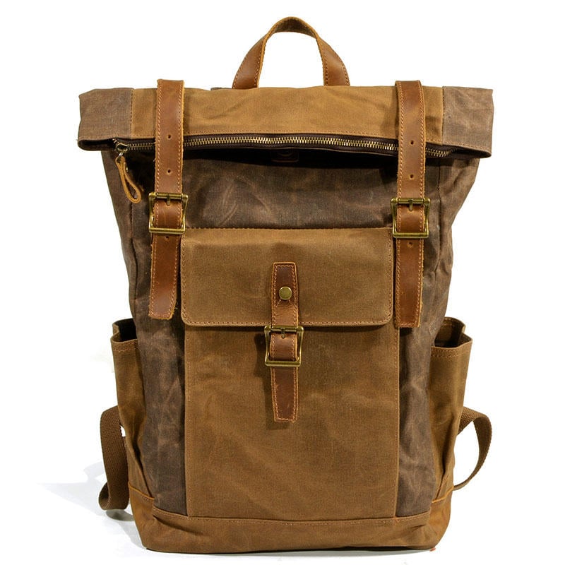 Men Women Travel Vintage Backpack Canvas Waterproof Outdoor Large Capacity Backpack Unisex Camping Image 1