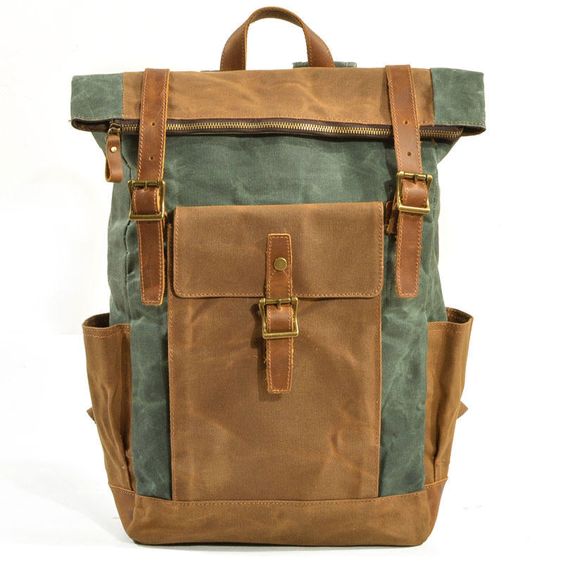 Men Women Travel Vintage Backpack Canvas Waterproof Outdoor Large Capacity Backpack Unisex Camping Image 6