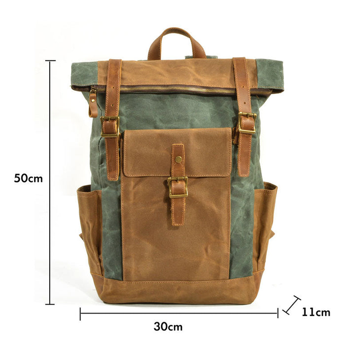 Men Women Travel Vintage Backpack Canvas Waterproof Outdoor Large Capacity Backpack Unisex Camping Image 7