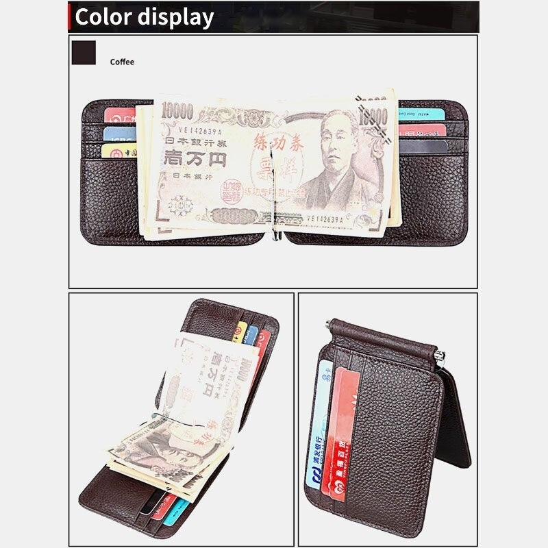 Men WomenRFID Genuine Leather Leight Weight Casual Thin Wallet Image 3