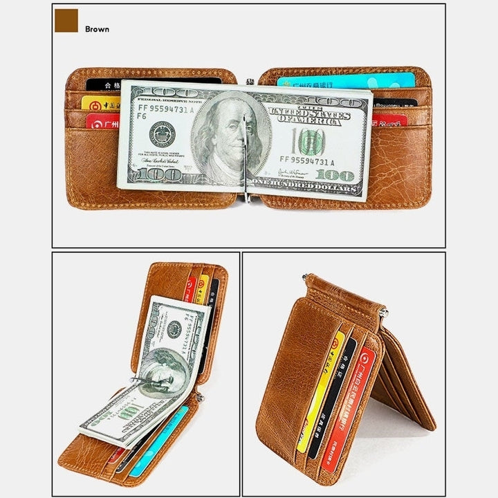 Men WomenRFID Genuine Leather Leight Weight Casual Thin Wallet Image 4