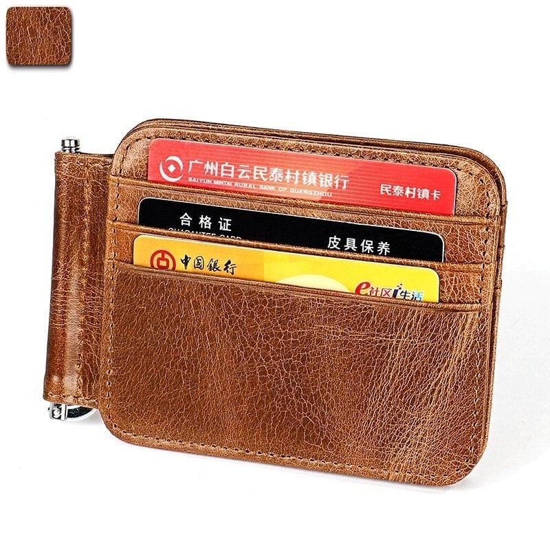 Men WomenRFID Genuine Leather Leight Weight Casual Thin Wallet Image 8