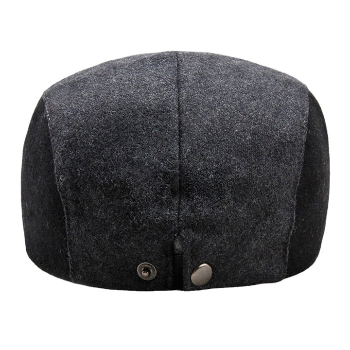Men Woolen Dome Color Matching Absorb Sweat Breathable Berets British Retro Winter Thicken Warm Forward Hat Peaked Cap Image 4