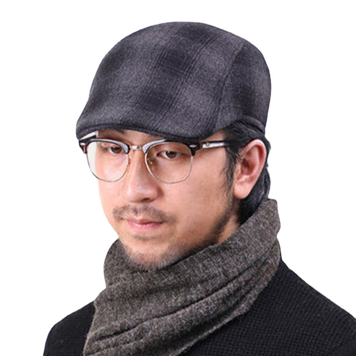 Men Wool Plus Thicken Ear Pads Ear Protection Casual Fashion Forward Hat Beret Hat Image 8