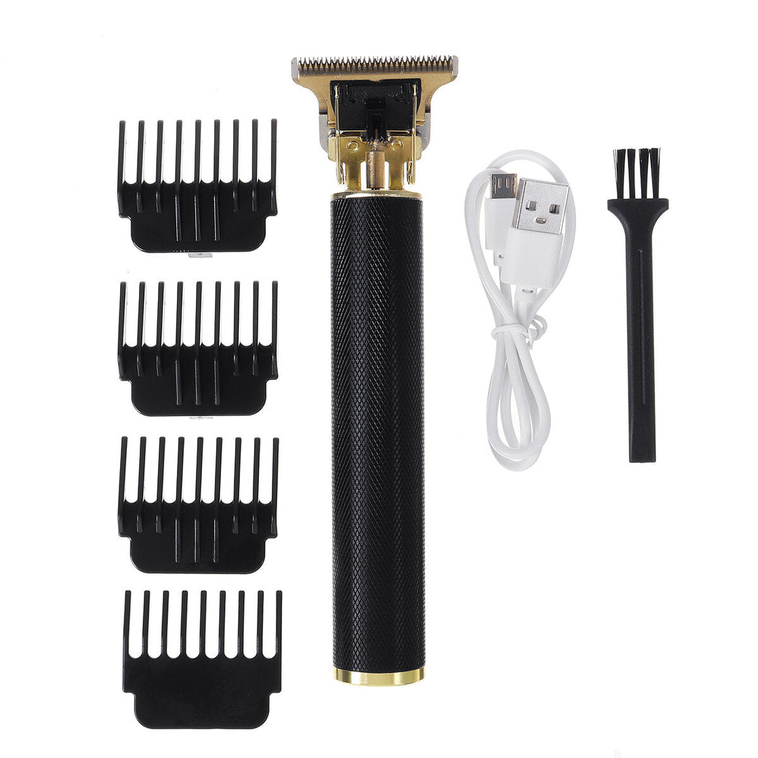 Mens Electric Shaver Kit Low Noise USB Charging Waterproof Hair Chipper Set With 4 Limit Comb Image 4