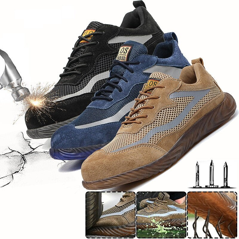 Men Steel Toe Safety Shoes Breathable Work Boots Outdoor Hikng Sneakers Image 1