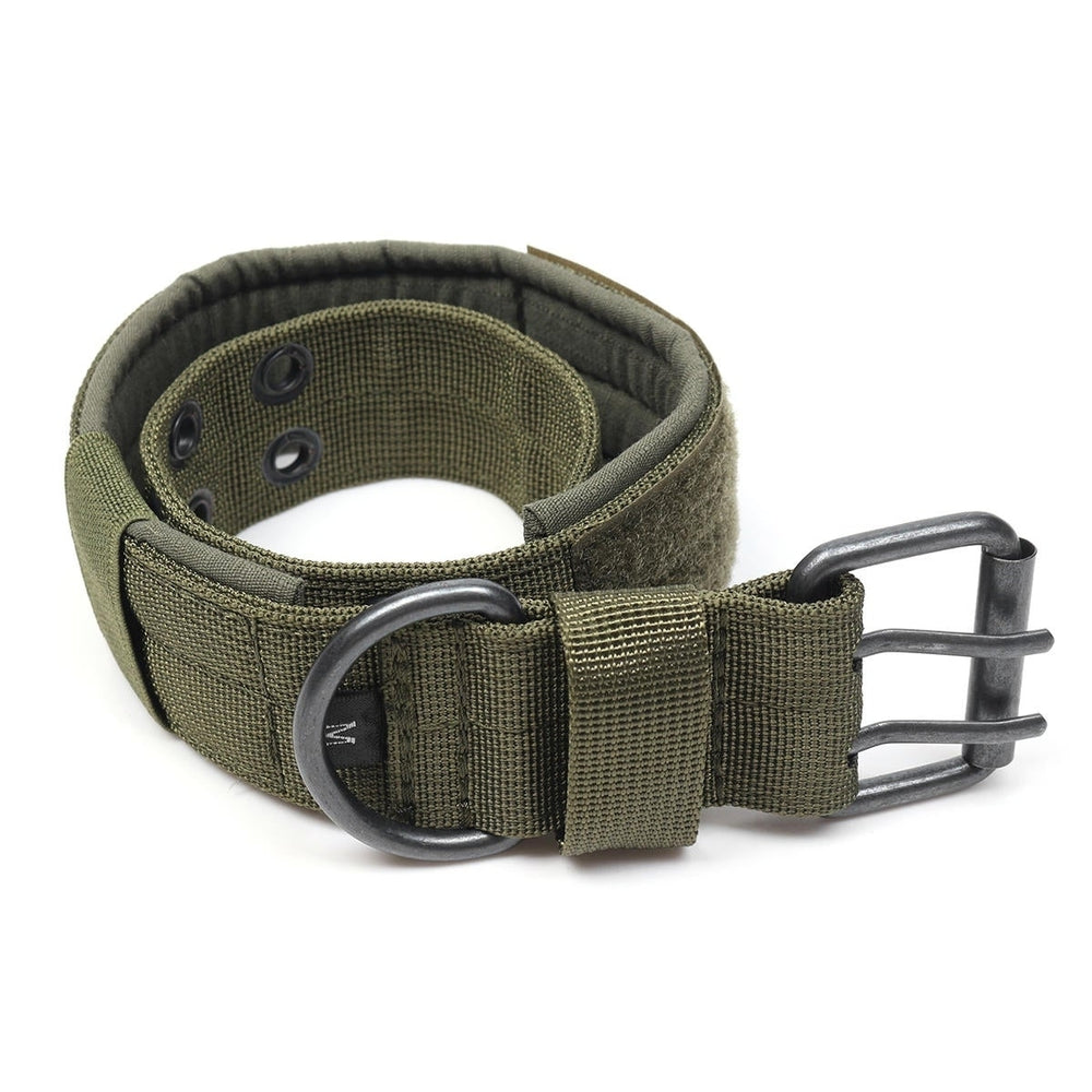 Nylon Tactical Dog Collar Military Adjustable Training Dog Collar with Metal D Ring Buckle L Size Image 2