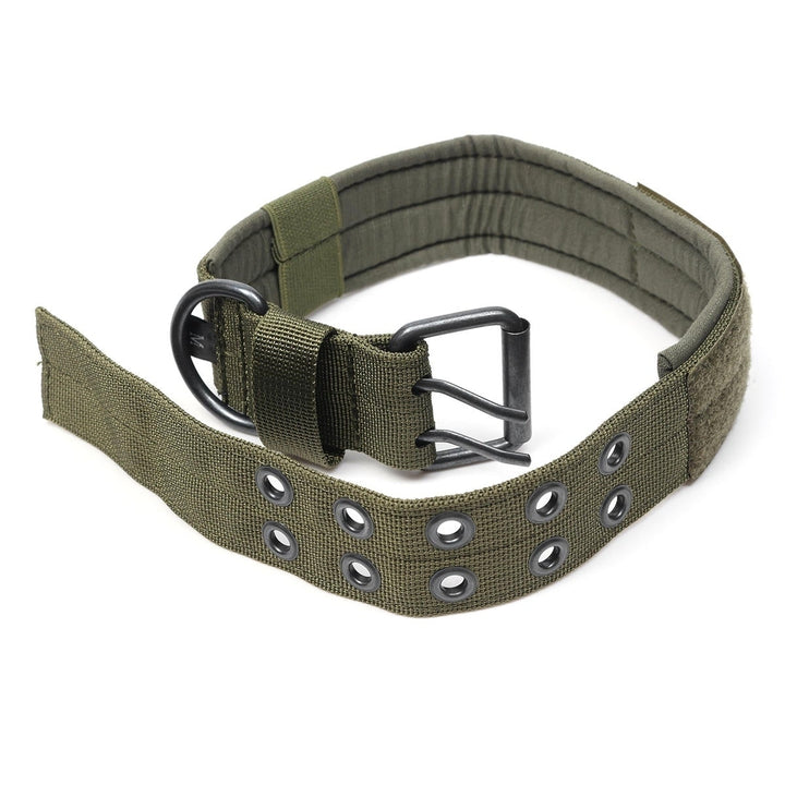 Nylon Tactical Dog Collar Military Adjustable Training Dog Collar with Metal D Ring Buckle L Size Image 4