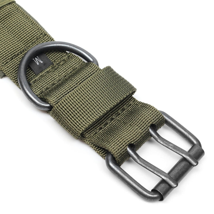 Nylon Tactical Dog Collar Military Adjustable Training Dog Collar with Metal D Ring Buckle L Size Image 4