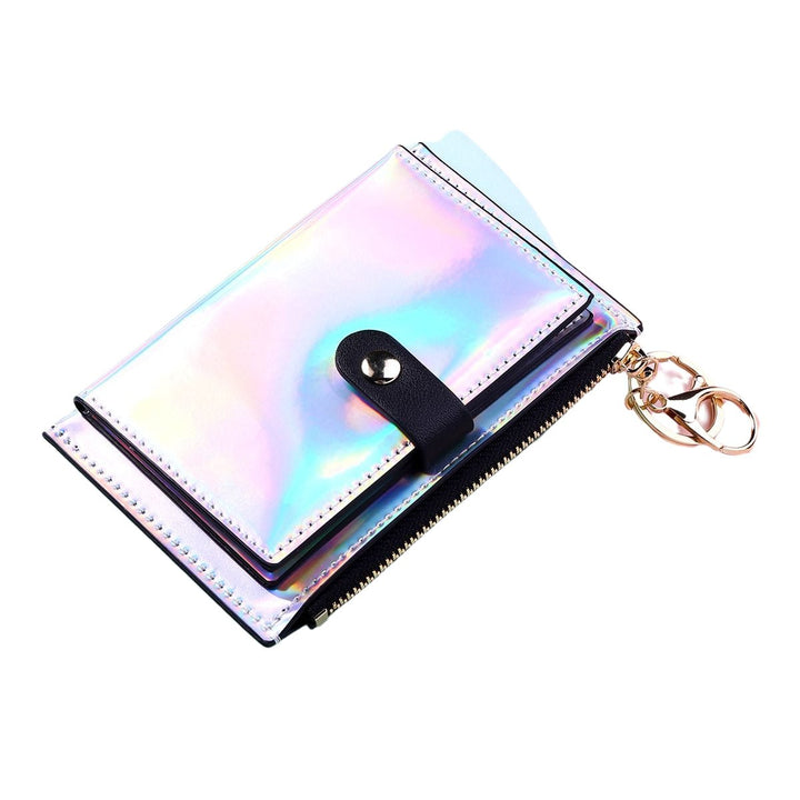 Laser Women Wallets Fashion Keychain Zipper Coin Purse Mini Small Money Bag Credit Card Holder Image 1