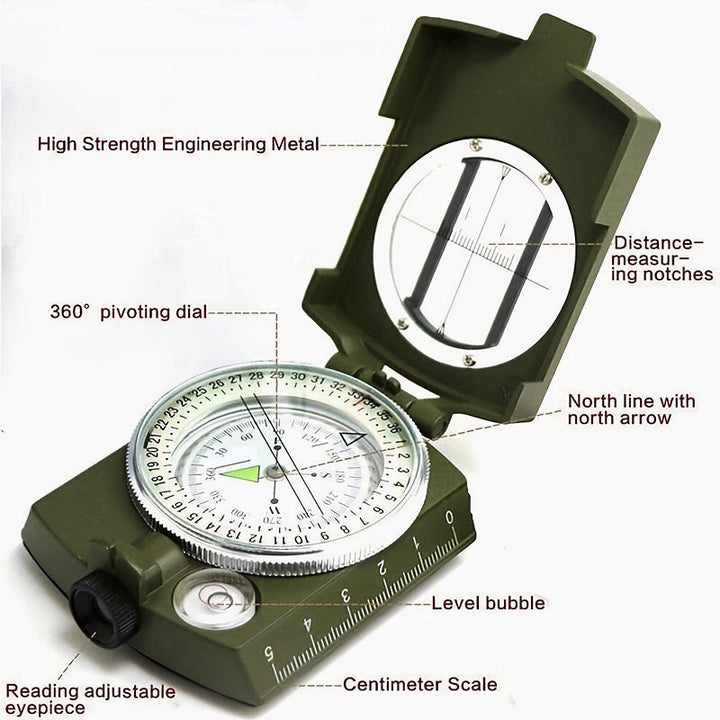 Multi-functional Compass with Lensatic Sighting for Hiking and Shakeproof Image 6