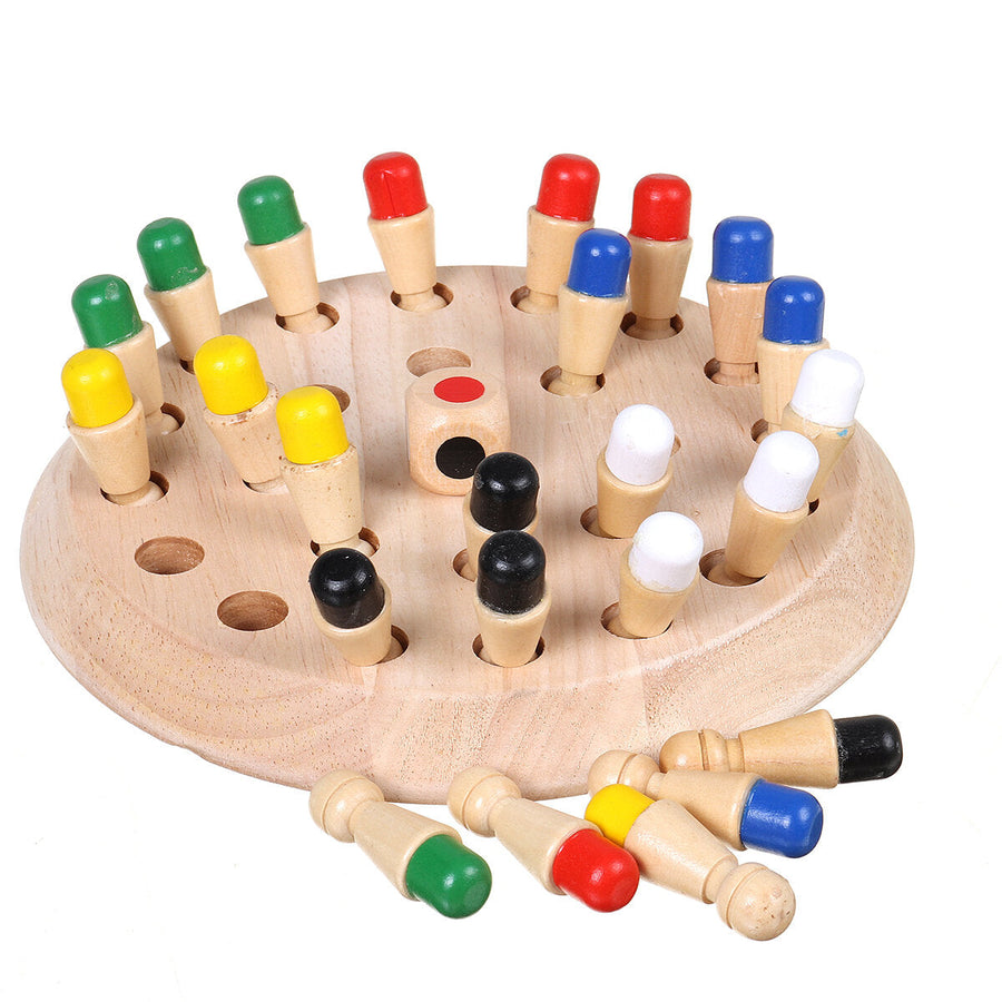 Montessori Wooden Colorful Memory Chess Game Clip Beads 3D Puzzle Learning Educational Toys for Children Image 1
