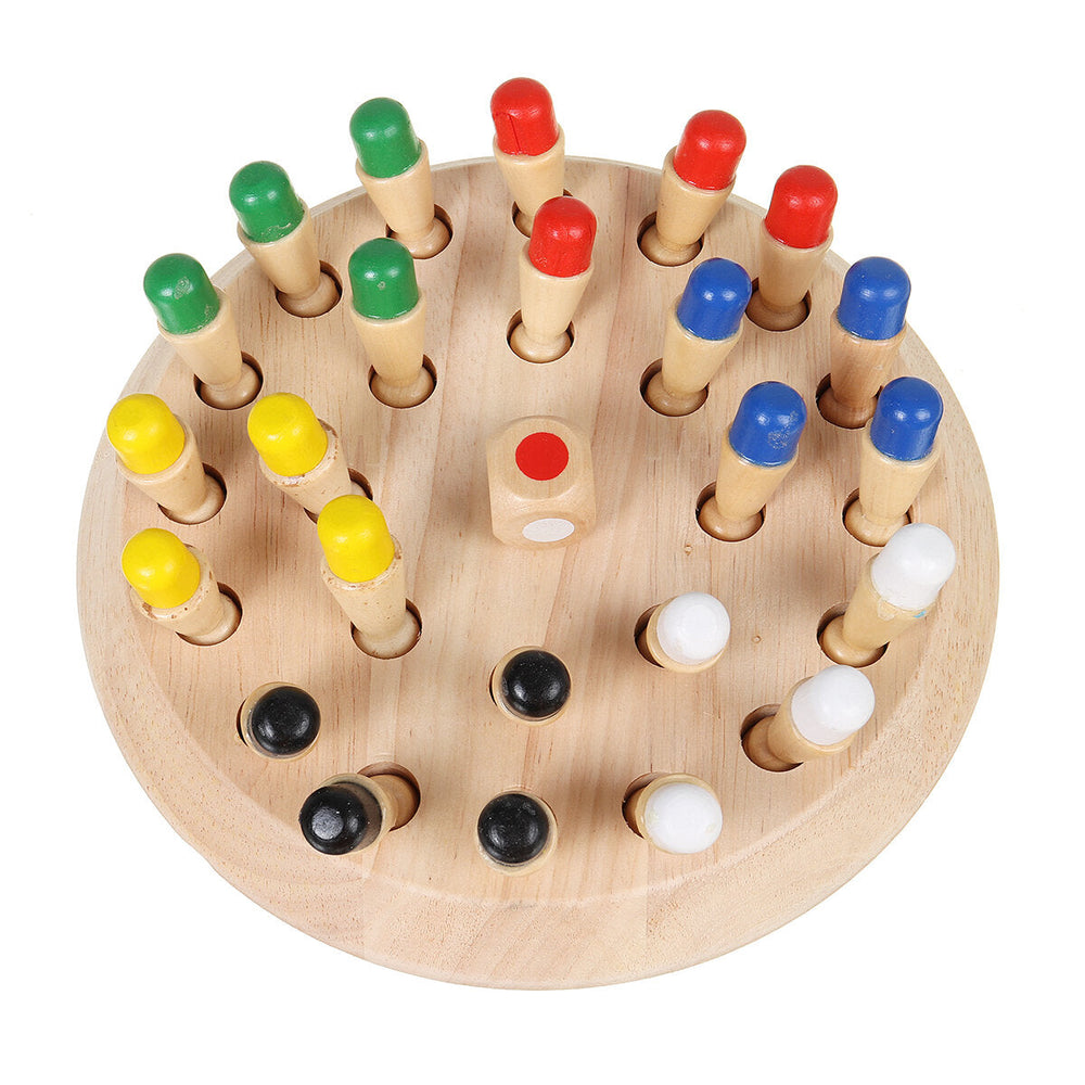 Montessori Wooden Colorful Memory Chess Game Clip Beads 3D Puzzle Learning Educational Toys for Children Image 2