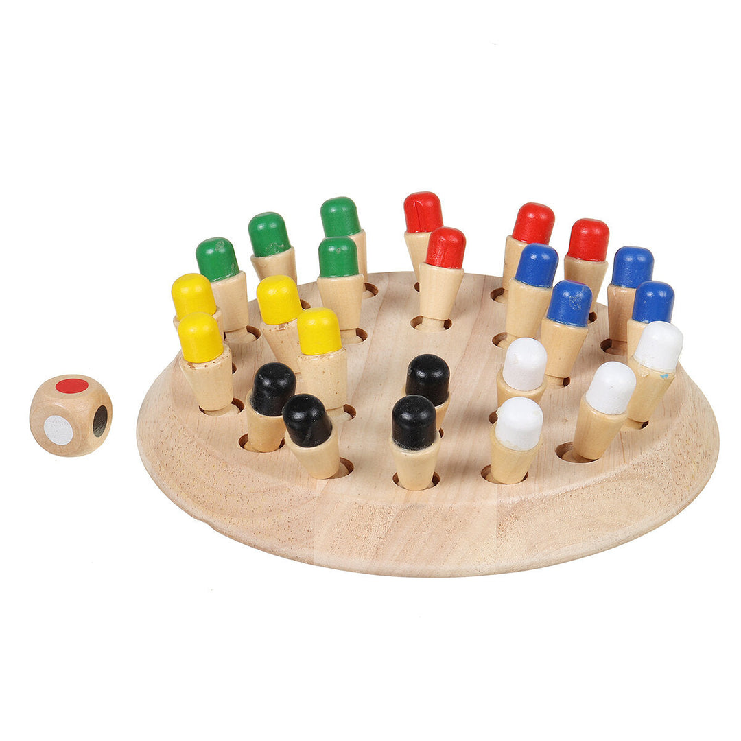 Montessori Wooden Colorful Memory Chess Game Clip Beads 3D Puzzle Learning Educational Toys for Children Image 4
