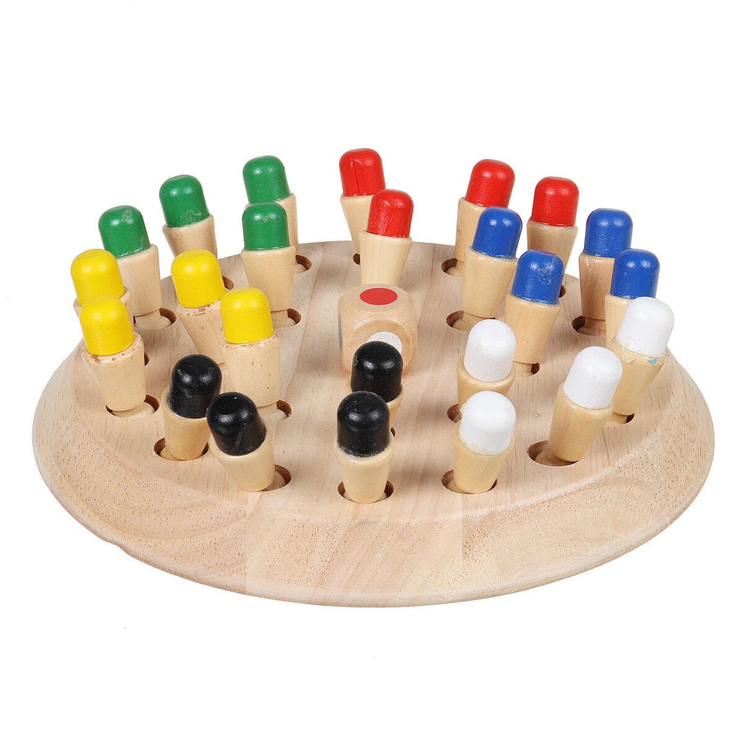 Montessori Wooden Colorful Memory Chess Game Clip Beads 3D Puzzle Learning Educational Toys for Children Image 6