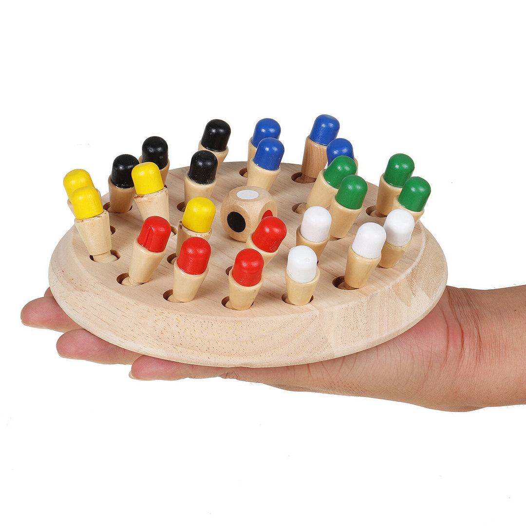 Montessori Wooden Colorful Memory Chess Game Clip Beads 3D Puzzle Learning Educational Toys for Children Image 7