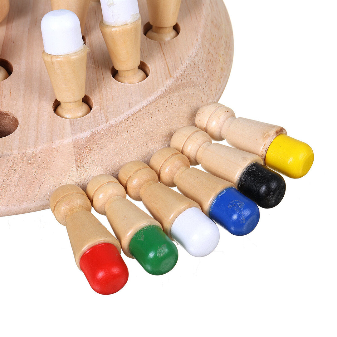 Montessori Wooden Colorful Memory Chess Game Clip Beads 3D Puzzle Learning Educational Toys for Children Image 10