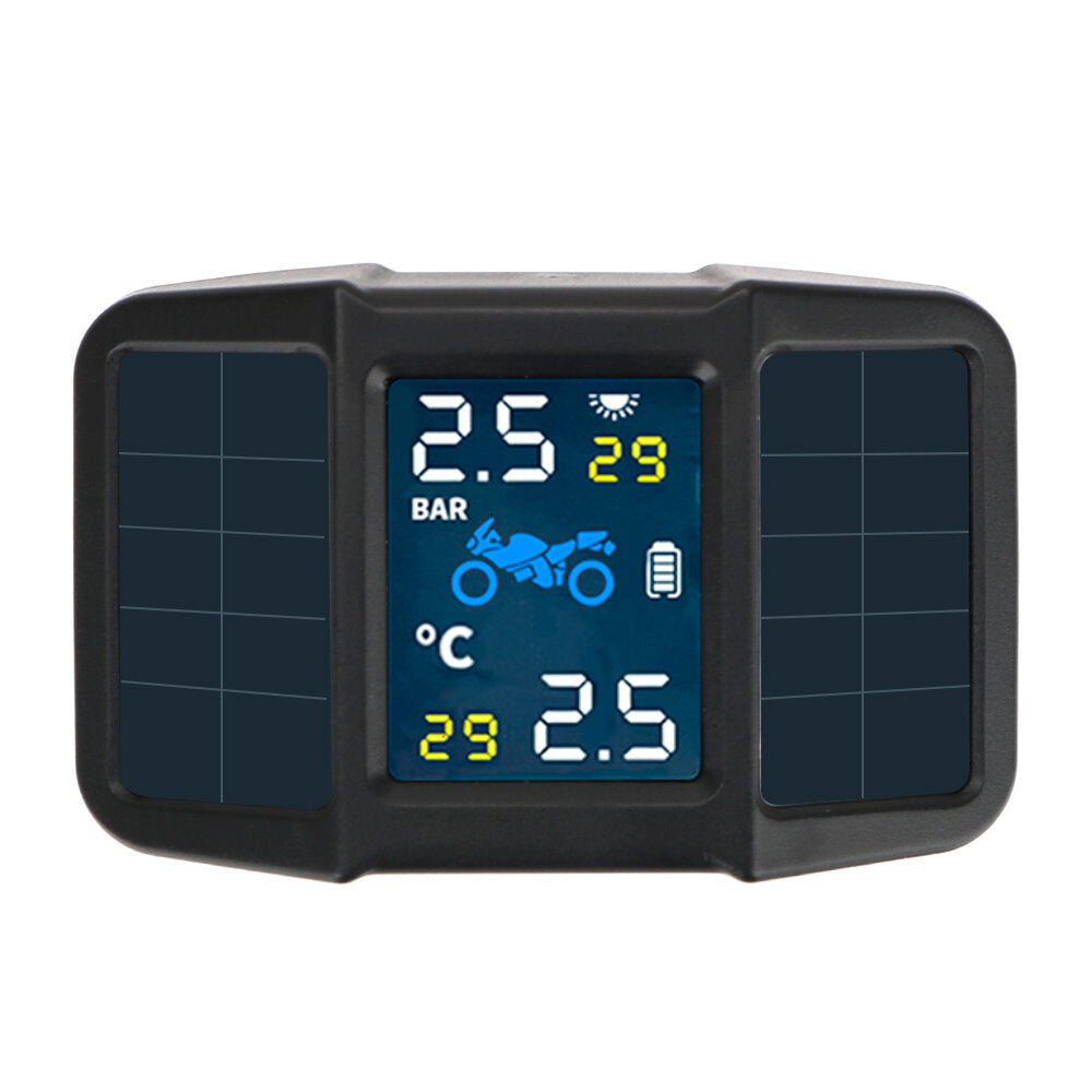 Motorcycle TPMS Tyre Pressure Monitor LCD Display Temperature Monitoring Alarm System USB Charging Motor Image 1