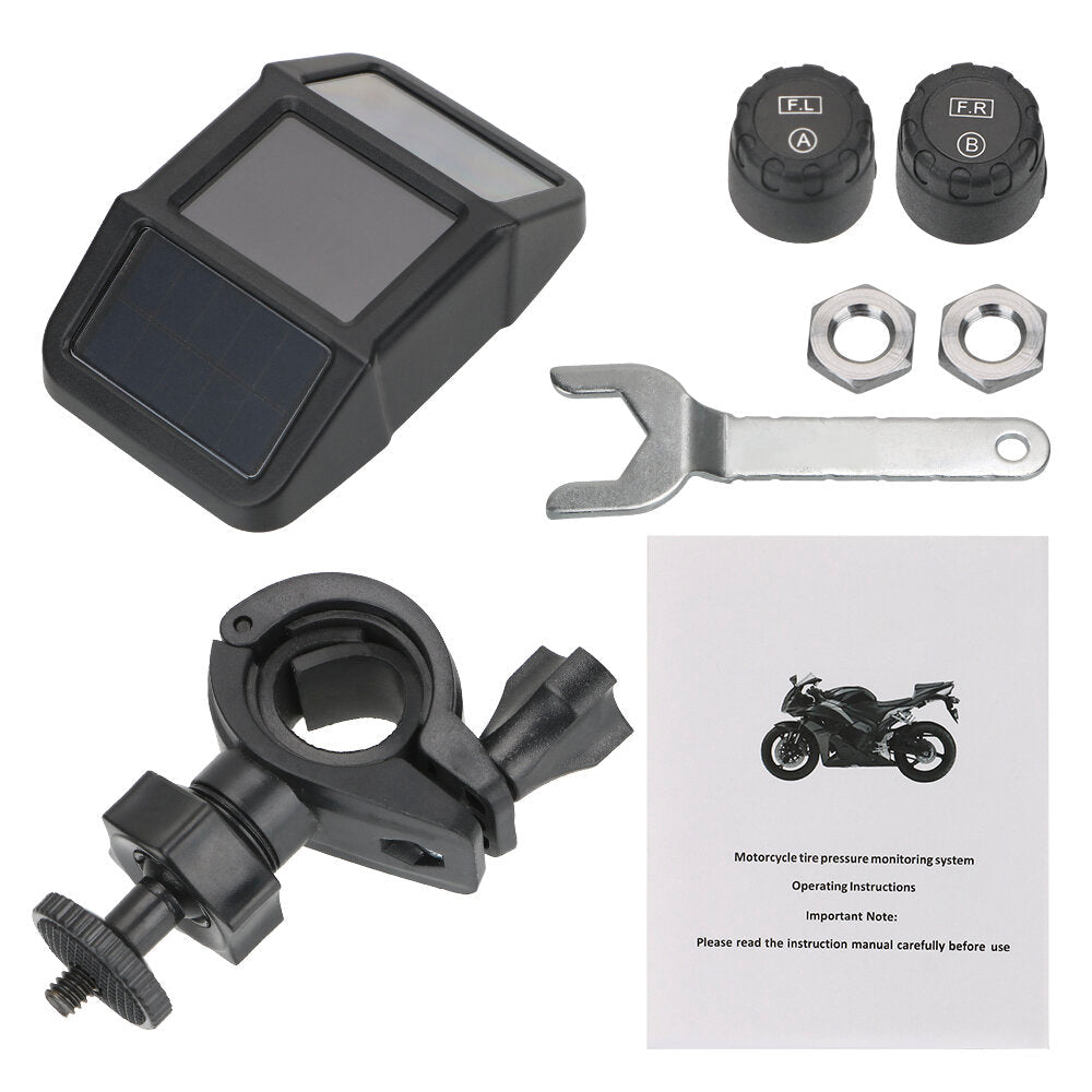 Motorcycle TPMS Tyre Pressure Monitor LCD Display Temperature Monitoring Alarm System USB Charging Motor Image 2