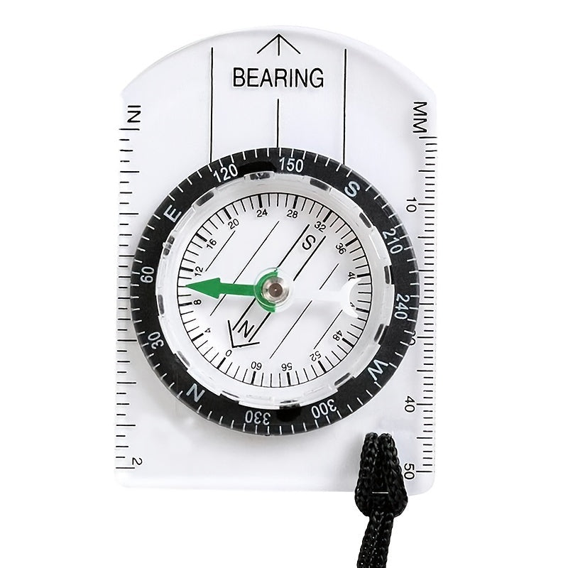 Outdoor Backpacking Transparent Plastic Compass Tool For Camping Hiking Image 1