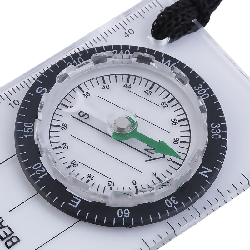 Outdoor Backpacking Transparent Plastic Compass Tool For Camping Hiking Image 2