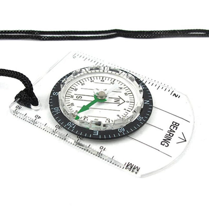 Outdoor Backpacking Transparent Plastic Compass Tool For Camping Hiking Image 3