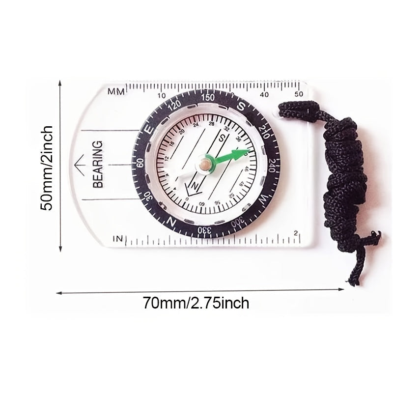 Outdoor Backpacking Transparent Plastic Compass Tool For Camping Hiking Image 4