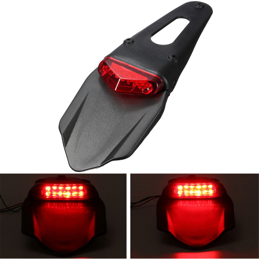 Motorcycle Fenders 12 LED Lamp Stop Break Rear Tail Red Light Universal Image 6