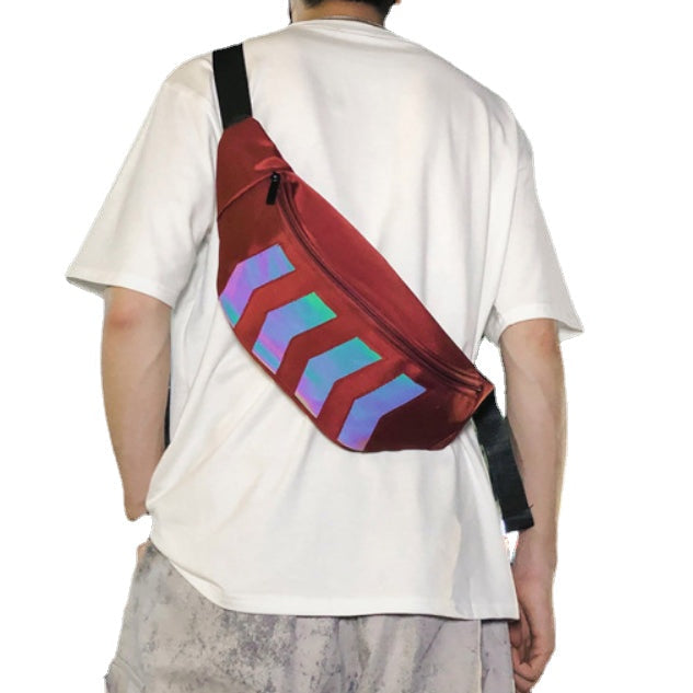 Nylon Reflective Chest Bag Crossbody Bag Travel Shoulder Bag Fishing Hunting Storage Bag Image 3