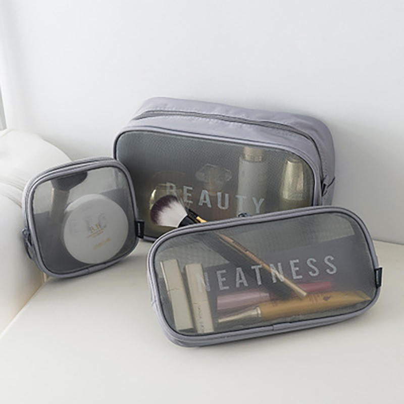 Nylon S,M,L Travel Women Cosmetic Bag Portable Makeup Bag Mesh Case Portable Box Image 2