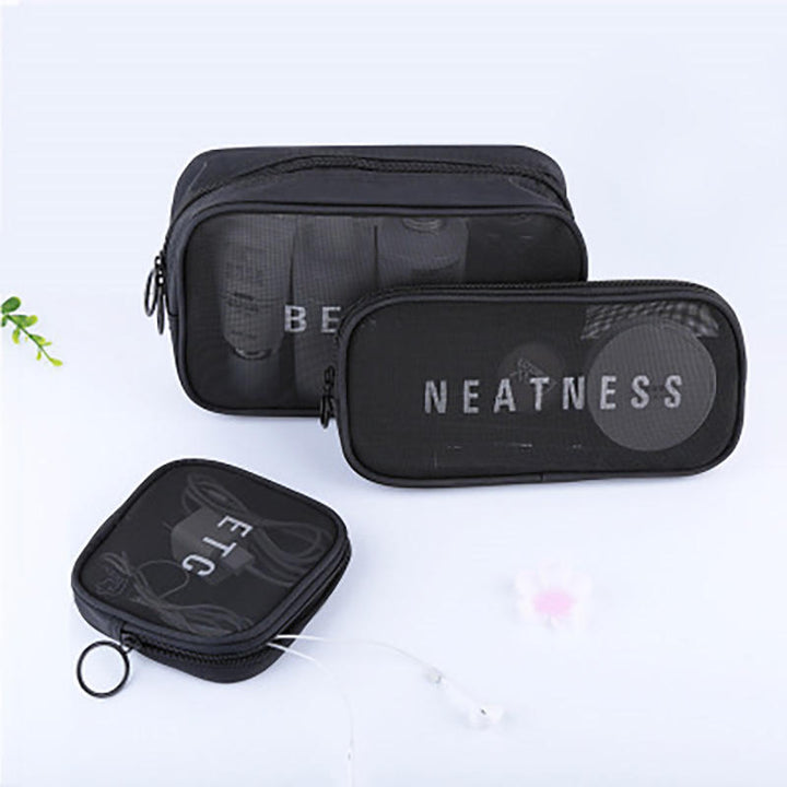 Nylon S,M,L Travel Women Cosmetic Bag Portable Makeup Bag Mesh Case Portable Box Image 3